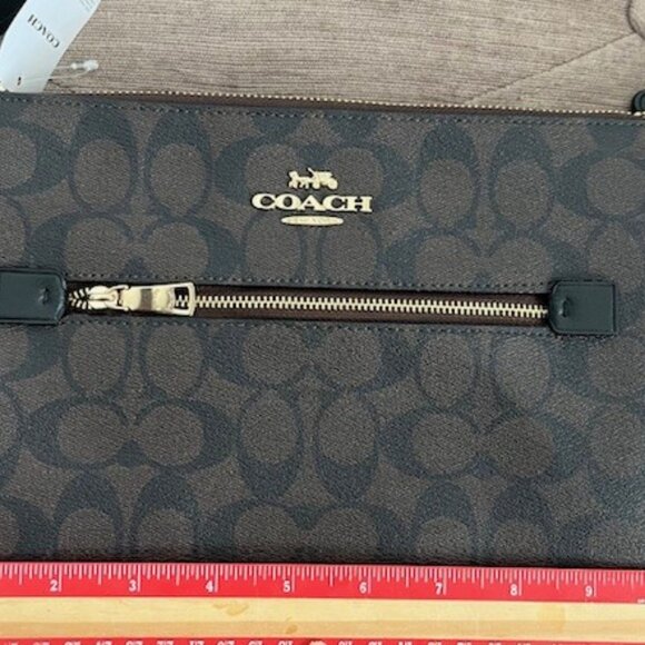 NWT Coach In Signature Kay Turn-Lock Canvas Brown Black  Coach NWT Dark Brown Signature Crossbody Bag with Wallet